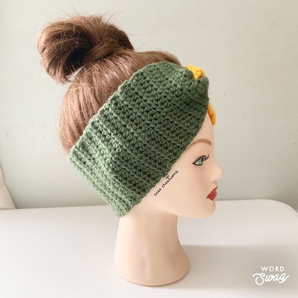 Crochet Color Block Twisted Ear Warmer Headband Homemade - Picture 3 of 7